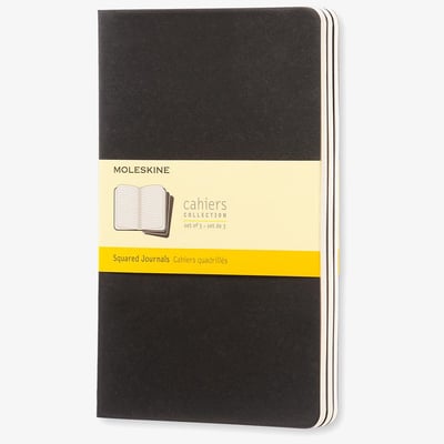 Moleskine Cahier Large Journal - Squared - Set of 3 - Assorted