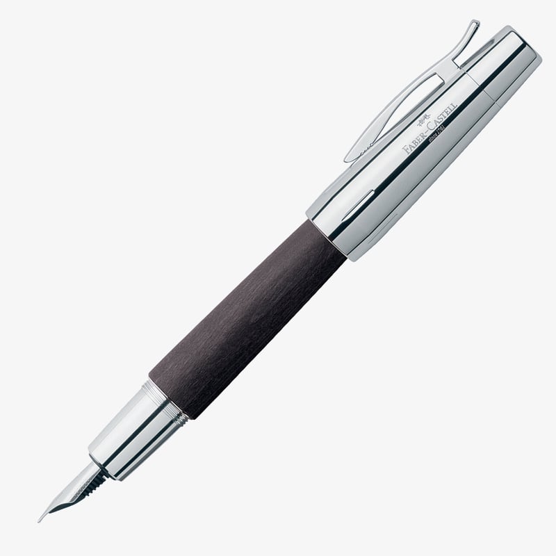 Faber-Castell Faber-Castell e-motion Fountain Pen - Black Wood and Chrome