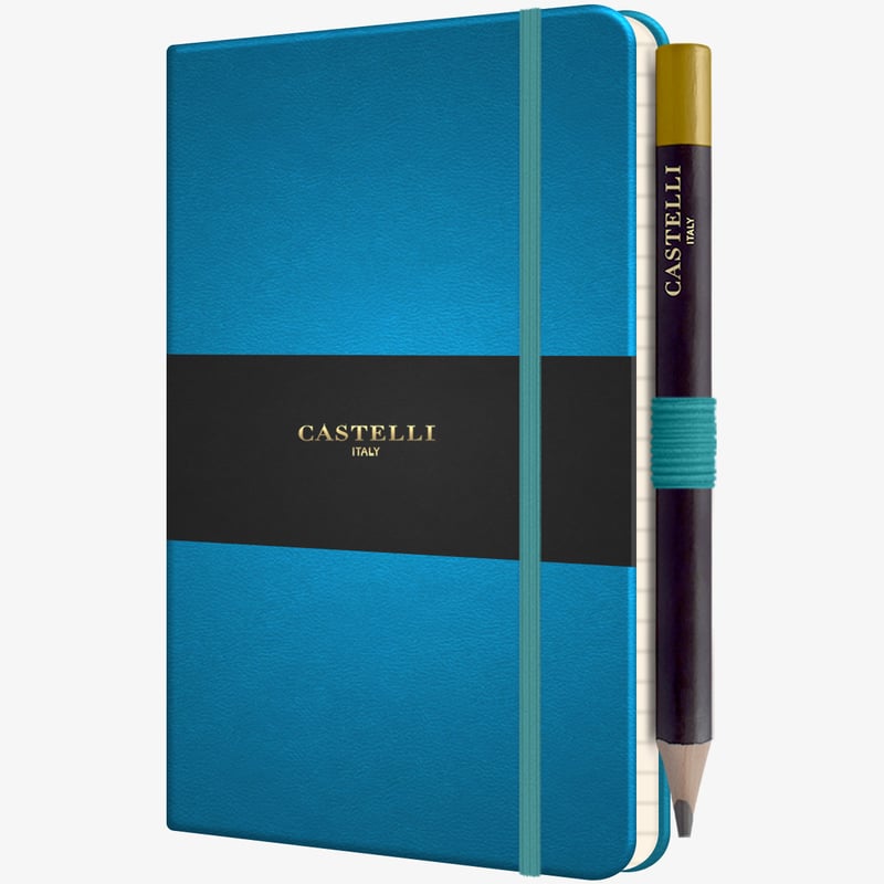 Castelli Tucson Hardback Pocket Notebook - Ruled - Bright Blue