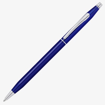 Cross Classic Century Ballpoint Pen - Translucent Blue Chrome Trim