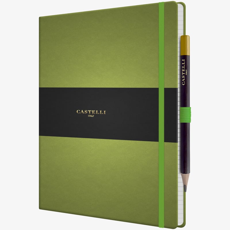Castelli Castelli Tucson Hardback Large Notebook - Ruled - Bright Green