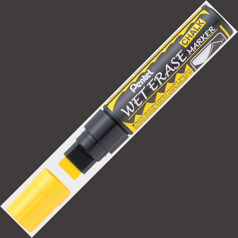 Pentel Pentel Jumbo Wet Erase Chalk Markers - Yellow (Wallet of 4)