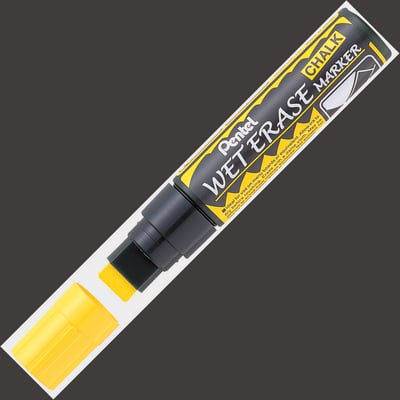 Pentel Pentel Jumbo Wet Erase Chalk Markers - Yellow (Wallet of 4)
