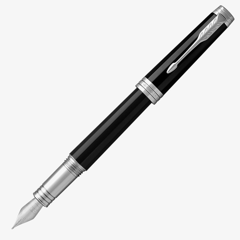 Parker Parker Premier Fountain Pen - Black Lacquer Chrome Trim