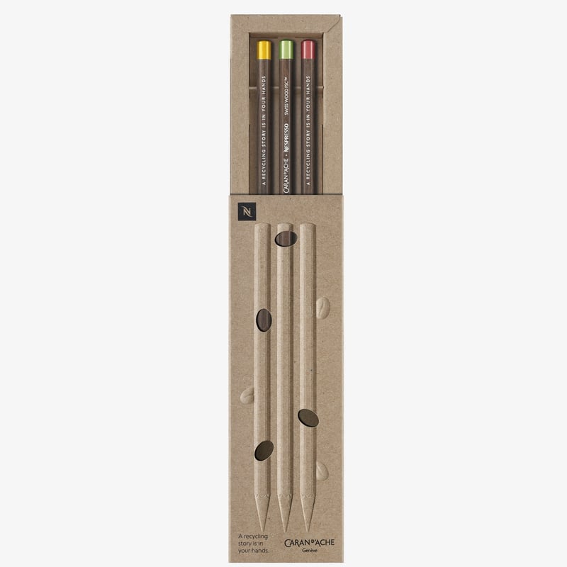 Caran d'Ache Caran d'Ache Swiss Wood Nespresso Edition 4 Graphite Pencil - HB (Set of 3)