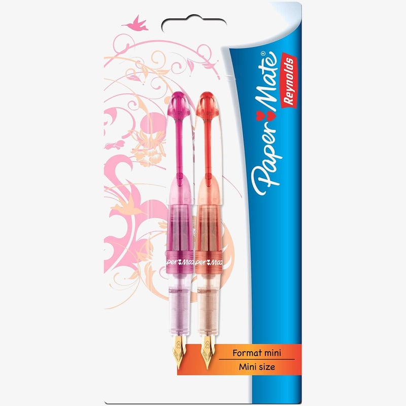 Papermate Papermate Mini + Fountain Pen - Medium - Orange & Pink (Blister of 2)