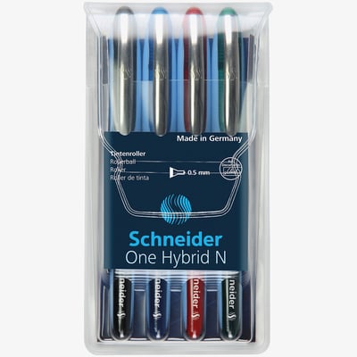 Schneider Schneider One Hybrid N Rollerball Pens - 0.5mm - Assorted Colours (Pack of 4)