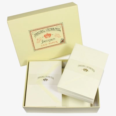 Crown Mill Luxury Box C6 Set of 100 Sheets and Envelopes - Cream