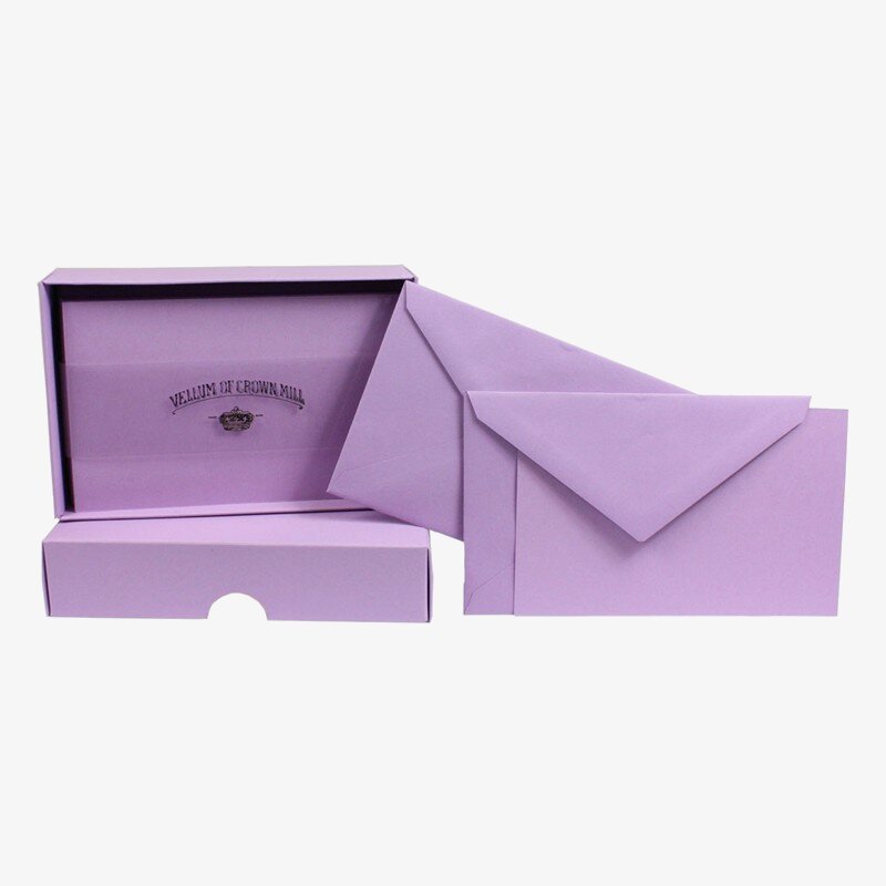 Crown Mill Crown Mill Colour Line Set of 25 Cards and Envelopes - Lavender
