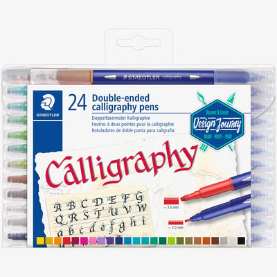 Staedtler Double Ended Calligraphy Pen - Assorted Colours (Pack of 24)