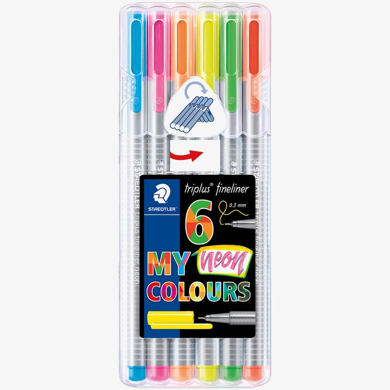 Staedtler Staedtler Triplus Fineliner Pen - Assorted Neon Colours (Pack of 6)