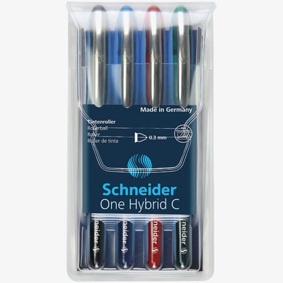 Schneider Schneider One Hybrid C Rollerball Pens - 0.3mm - Assorted Colours (Pack of 4)