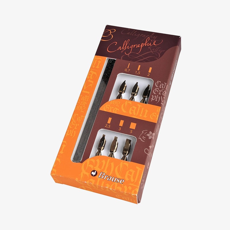 Brause Brause Calligraphy Set - 6 Calligraphy Nibs with Dip Pen