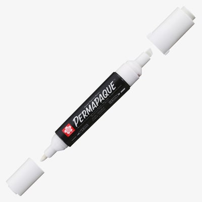 Sakura Permapaque Twin Marker - White