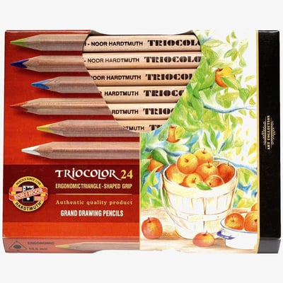 Koh-I-Noor 3154 N Jumbo Triangular Coloured Pencils - Assorted Colours (Pack of 24)