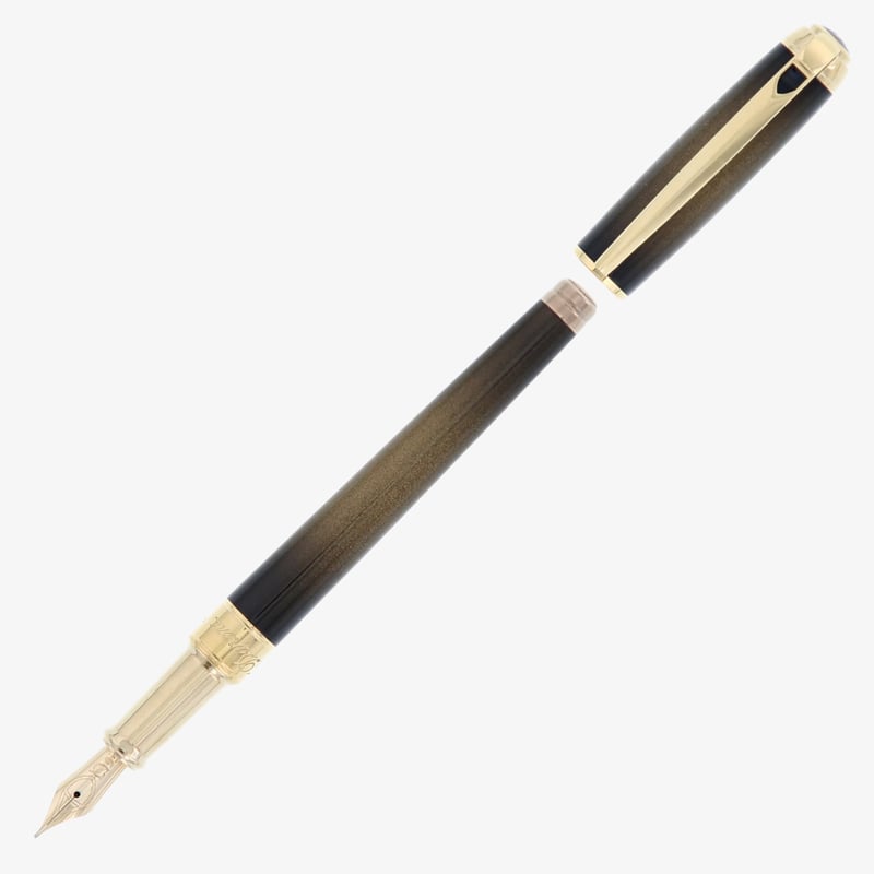 S.T. Dupont S.T. Dupont Line-D Medium Fountain Pen - Sunburst Bronze