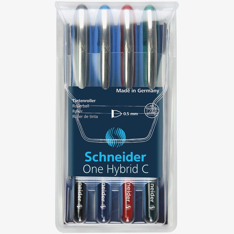Schneider Schneider One Hybrid C Rollerball Pens - 0.5mm - Assorted Colours (Pack of 4)