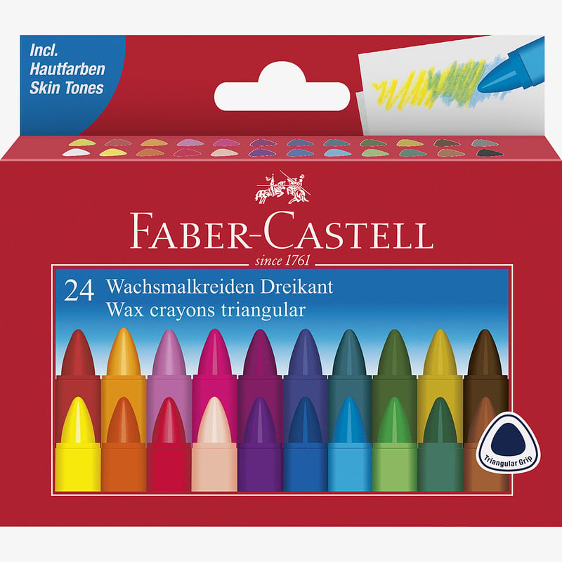 Faber-Castell Faber-Castell Wax Triangular Crayons - Box  of 24