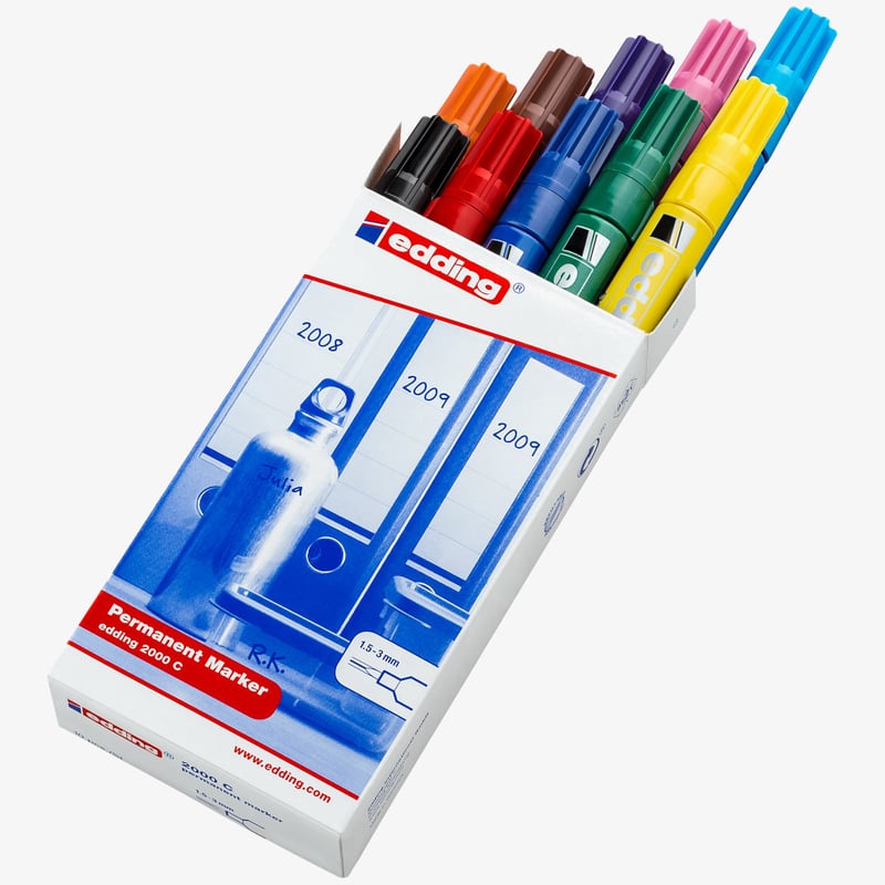 Edding Edding 2000 Permanent Markers - Assorted Colours (Pack of 10)