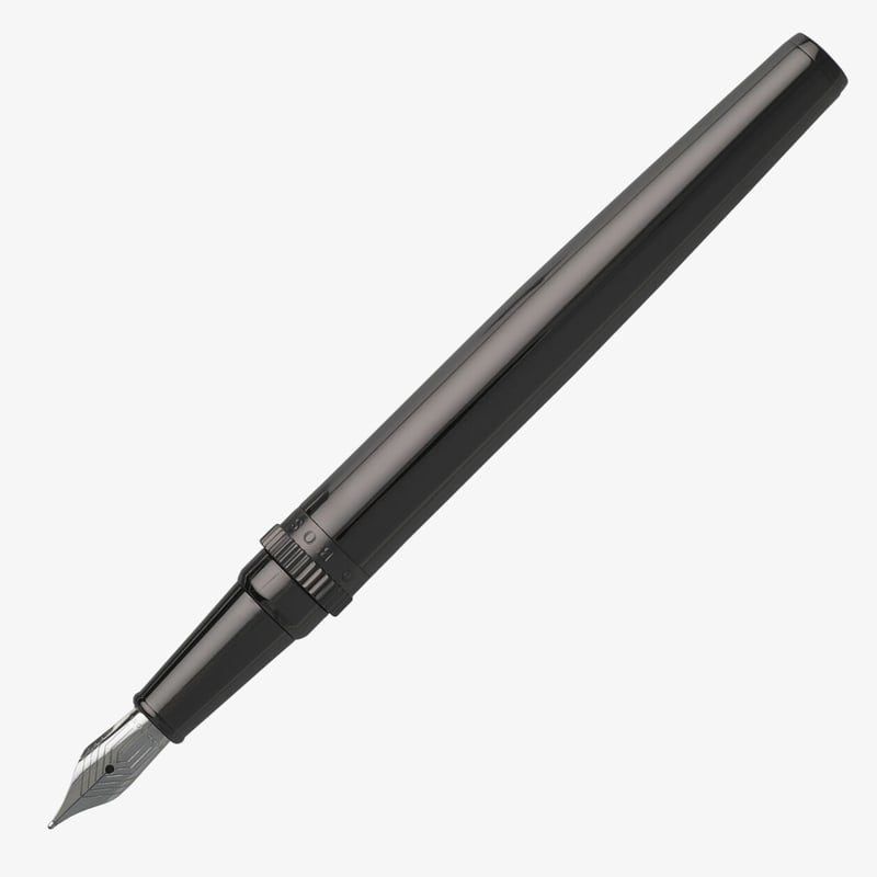 Hugo Boss Hugo Boss Gear Fountain Pen - Metal Dark Chrome