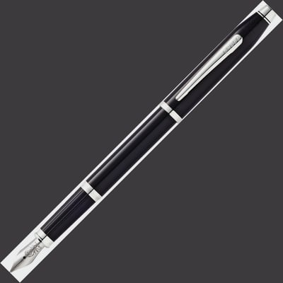 Cross Century II Fountain Pen - Black Lacquer Chrome Trim
