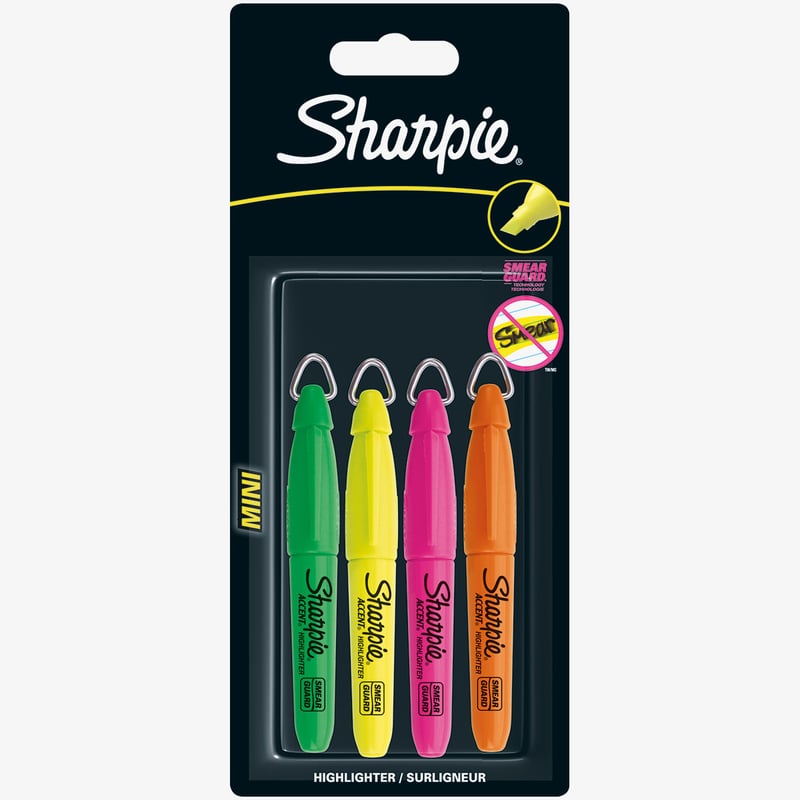 Sharpie Sharpie Accent Mini Highlighter - Assorted Colours (Pack of 4)