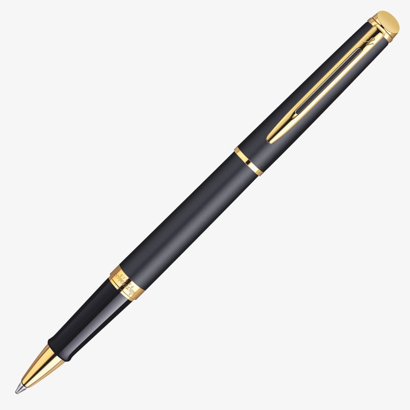 Waterman Waterman Hemisphere Rollerball Pen - Matte Black Gold Trim