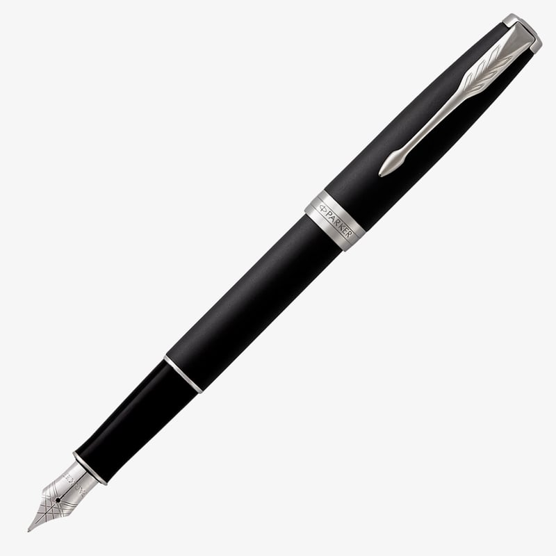 Parker Parker Sonnet Fountain Pen - Matte Black Chrome Trim