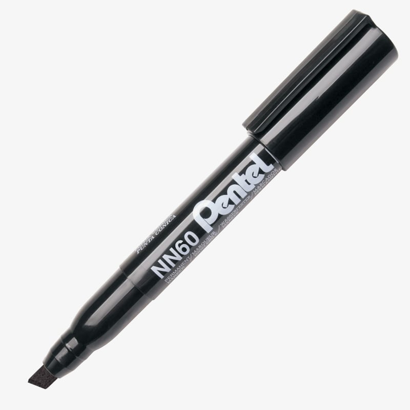 Pentel Pentel NN60 Permanent Marker - Chisel Tip - Black