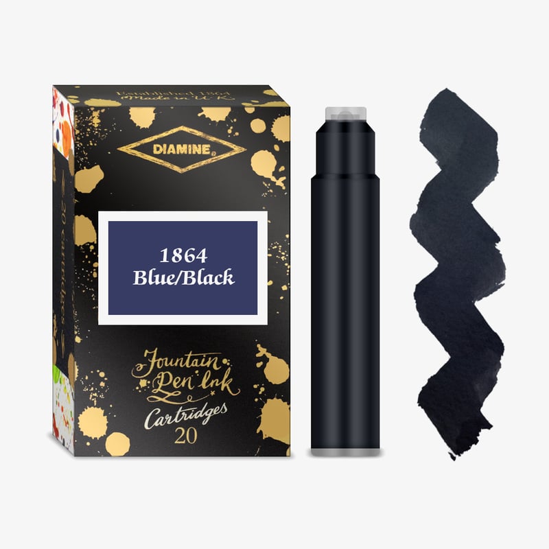 Diamine Inks Diamine Ink Cartridge - 1864 Blue Black (Pack of 20)