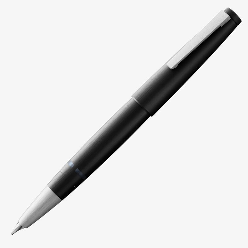 Lamy Lamy 2000 Fountain Pen - Matte Black Chrome Trim with Solid 14K Gold Nib