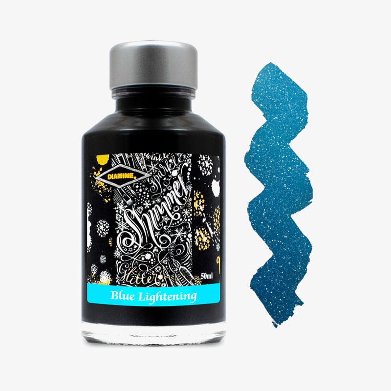 Diamine Inks Diamine Shimmering Ink Bottle 50ml - Blue Lightning