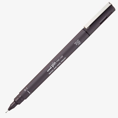 Uni-Ball Pin Drawing Pen - 0.10mm - Dark Grey