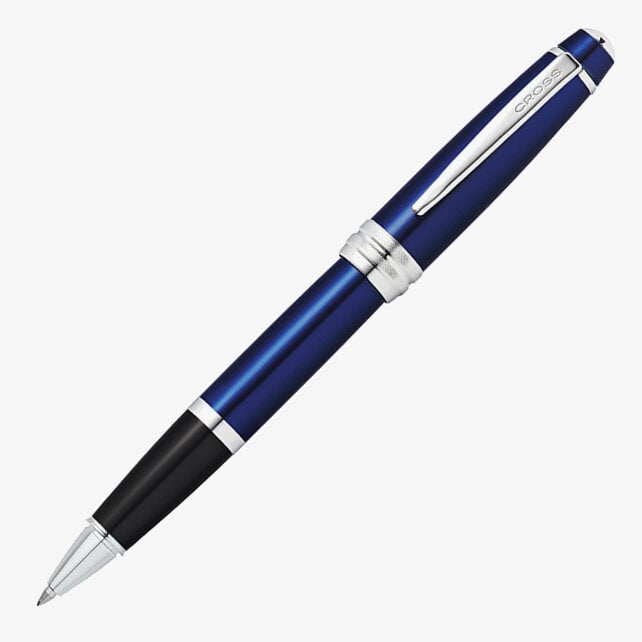 Cross Cross Bailey Rollerball Pen - Blue Lacquer Chrome Trim