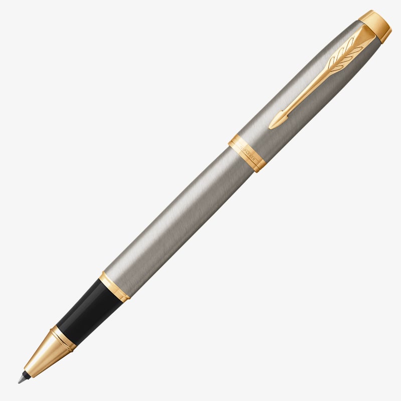 Parker Parker IM Rollerball Pen - Brushed Metal Gold Trim