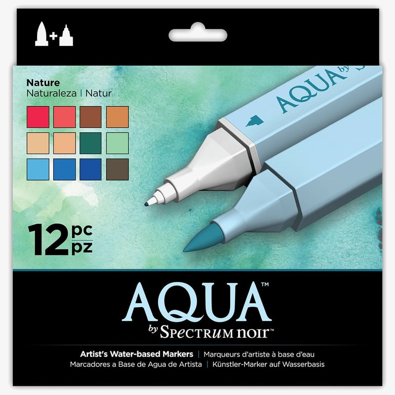 Spectrum Noir Spectrum Noir Aqua Watercolour Markers - Nature (Pack of 12)