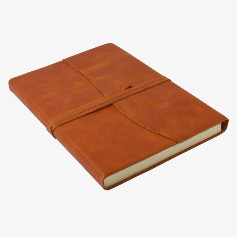Papuro Papuro Amalfi Leather Journal - Orange - Large