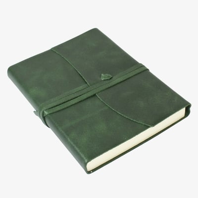 Papuro Amalfi Leather Journal - Green - Medium