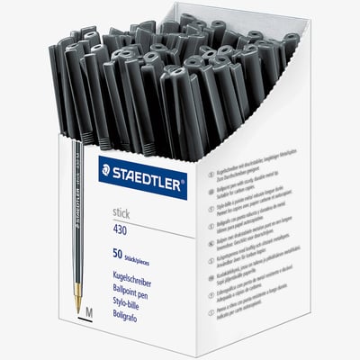 Staedtler Staedtler 430 Stick Ballpoint Pen - Medium - Black - Box of 50