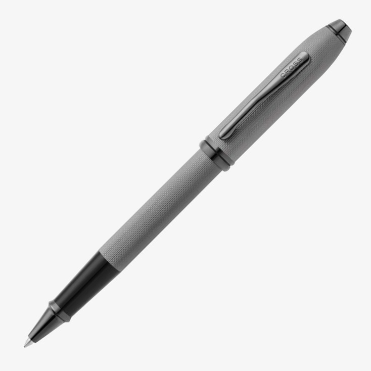Cross Cross Townsend Rollerball Pen - Slate Gray Engraved Diamond Pattern with Slate Gray Trim