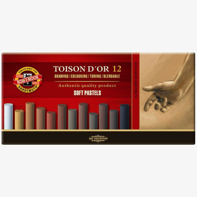 Koh-I-Noor Koh-I-Noor 8522 Artist's Round Dry Chalks - Assorted Brown Colours (Pack of 12)