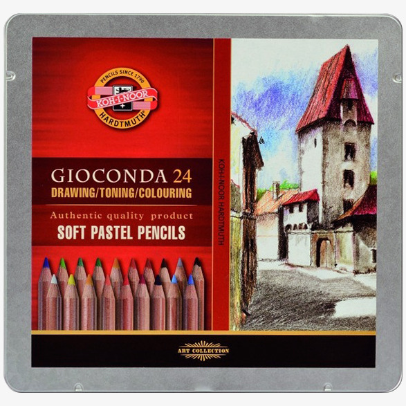 Koh-I-Noor Koh-I-Noor 8828 Dry Chalk Pencils - Assorted Colours (Tin of 24)