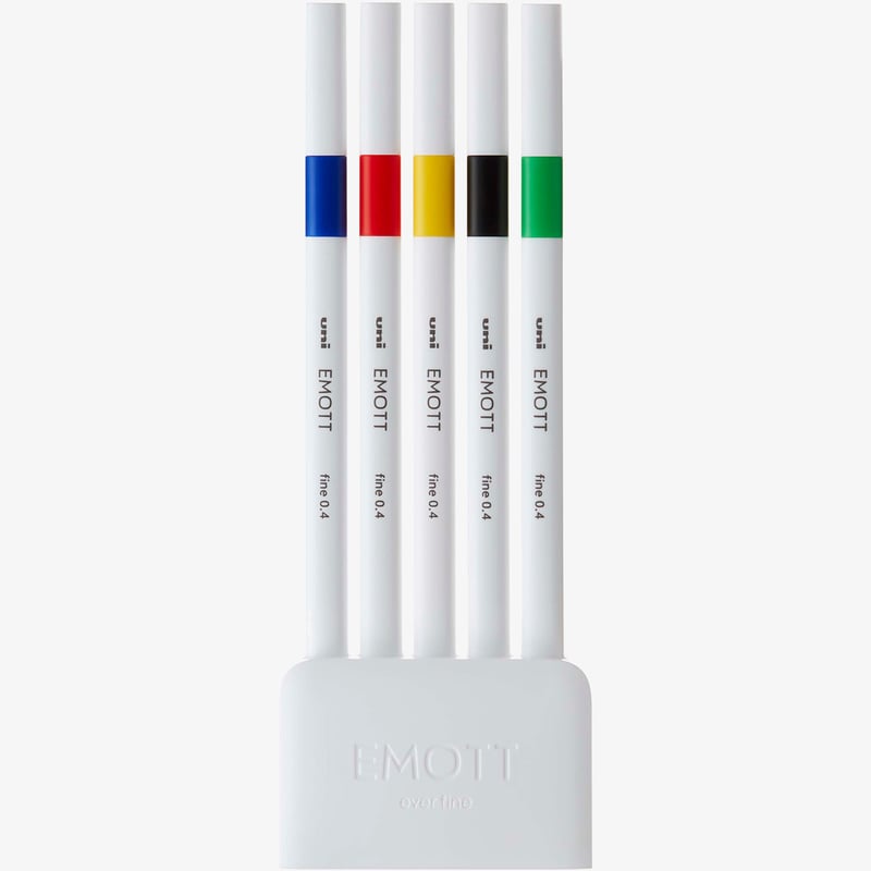 Uni-Ball Uni-Ball PEM-SY Emott Fineliner Pens - Vivid Colours (Pack of 5)
