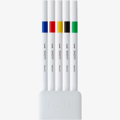 Uni-Ball PEM-SY Emott Fineliner Pens - Vivid Colours (Pack of 5)