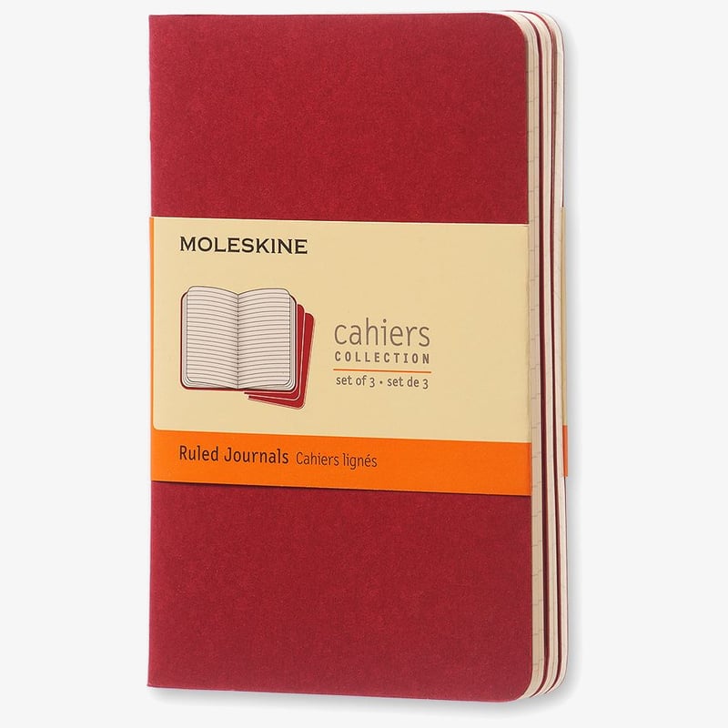 Moleskine Moleskine Cahier Pocket Journal - Ruled - Set of 3 - Assorted