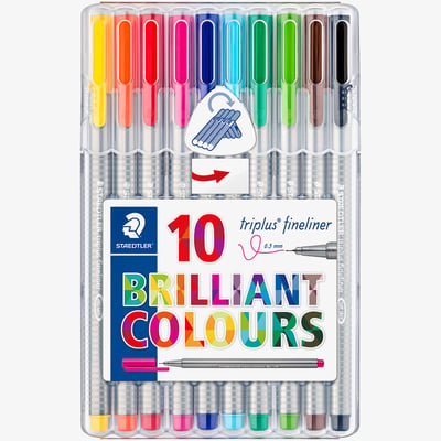 Staedtler Staedtler Triplus Fineliner Pen - Assorted Colours (Pack of 10)