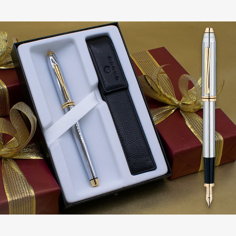 Cross Townsend Fountain Pen - Medalist Chrome & Gold in Special Gift ...