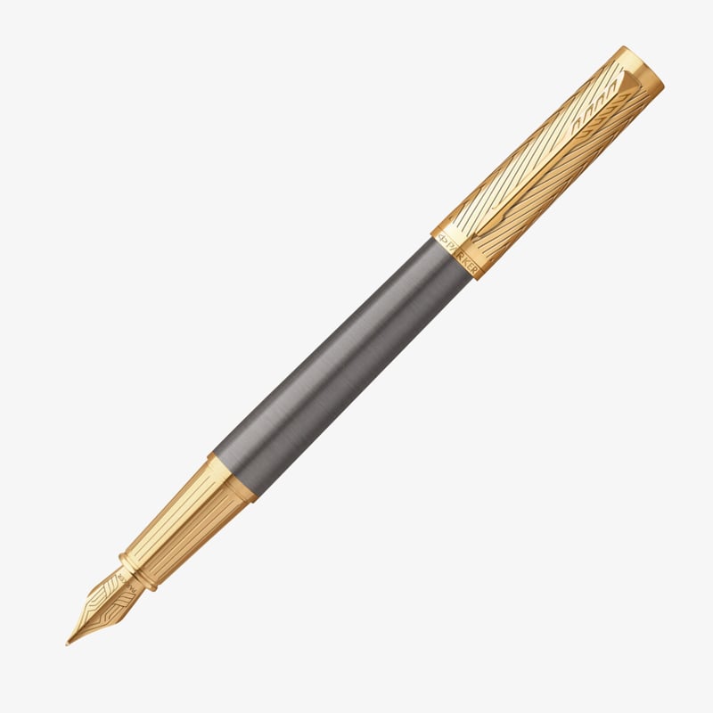 Parker Ingenuity Pioneers Collection Fountain Pen - Grey Arrow Gold Trim
