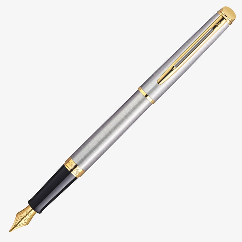 Waterman Waterman Hemisphere Fountain Pen - Stainless Steel Gold Trim