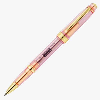 Cross Bailey Light Rollerball Pen - Translucent Pink Sapphire Resin with Gold Trim